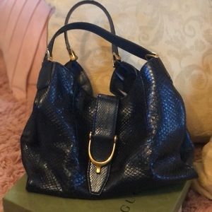Gucci python stirrup shoulder bag